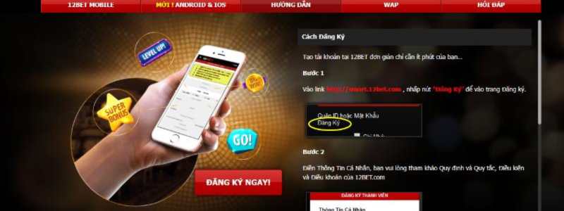 Cài đặt 12BET trên Android