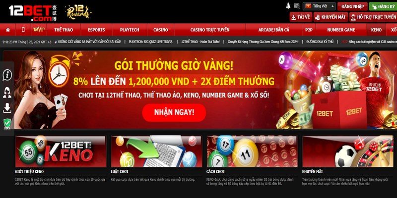 Các bước cá cược lô đề trực tuyến tại 12Bet đơn giản